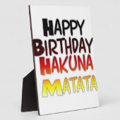Plaque Photo Anniversaire allemand Hakuna Matata Art Imprimer (Côté)