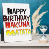 Plaque Photo Anniversaire allemand Hakuna Matata Art Imprimer (Côté)