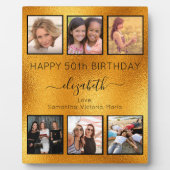 Plaque Photo Anniversaire Amis collage photo en or (Devant)
