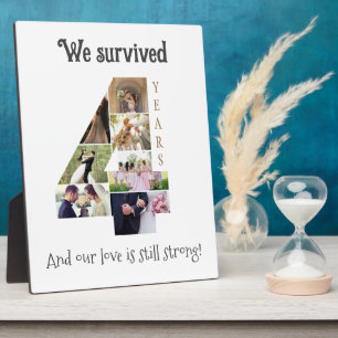 Plaque Photo Anniversaire de quatre ans pour les Mariages