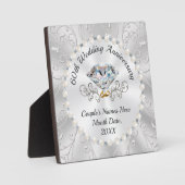 Plaque Photo Anniversaire du Mariage diamant Idées cadeaux pour (Recto)