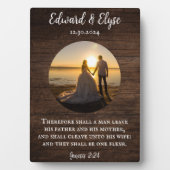 Plaque Photo Anniversaire du Mariage en bois rustique Cadre pho (Devant)