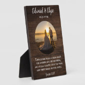 Plaque Photo Anniversaire du Mariage en bois rustique Cadre pho (Côté)