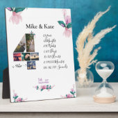 Plaque Photo Anniversaire du Mariage fiançailles Collage photo (Côté)