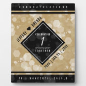 Plaque Photo Anniversaire élégant du 1er Mariage papier (Devant)