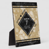 Plaque Photo Anniversaire élégant du 1er Mariage papier (Côté)