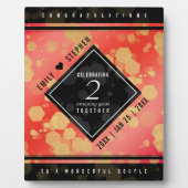 Plaque Photo Anniversaire élégant du 2ème Mariage Garnet (Devant)