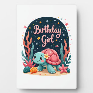 Plaque Photo Anniversaire Fille Tortue de mer Thème Anniversair