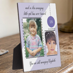 Plaque Photo Anniversaire incroyable 18 ans nom date photos vio