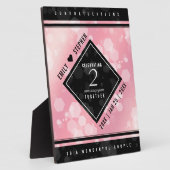 Plaque Photo Anniversaire Mariage élégant du 2e Rose Quartz (Côté)