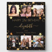 Plaque Photo Anniversaire photo collage noir or meilleurs amis (Devant)