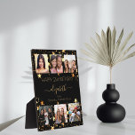 Plaque Photo Anniversaire photo collage noir or meilleurs amis<br><div class="desc">Un cadeau d'amis pour le 21e anniversaire d'une femme, célébrant sa vie avec un collage de 6 de vos photos d'elle, de ses amis, de sa famille, de son intérêt ou de ses animaux de compagnie de haute qualité. Personnalisez et ajoutez son nom, son âge de 21 ans et vos...</div>