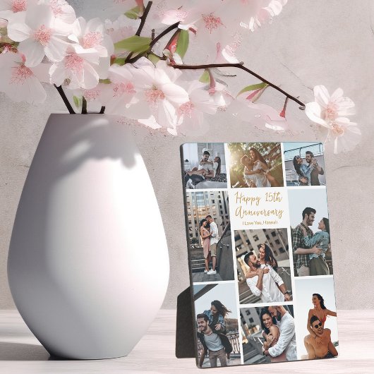 Plaque Photo Anniversaire romantique sur mesure Collage moderne