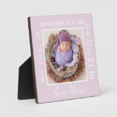 Plaque Photo Annonce de naissance Cadeau de naissance Statistiq (Recto)