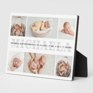 Plaque Photo Annonce de naissance personnalisée sur socle avec