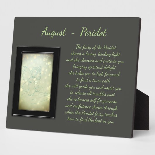 Plaque Photo Août Birthstone Peridot (Côté)