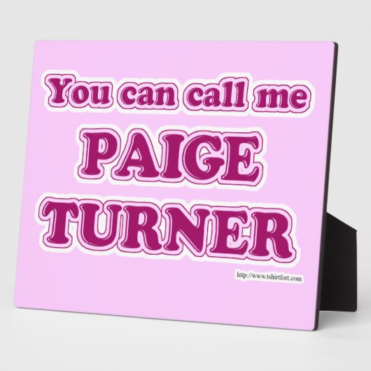 Plaque Photo Appelez-moi Paige Turner Funny Auteur Slogan (Côté)