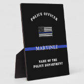 Plaque Photo Appréciation de l'agent de police de la ligne bleu (Côté)