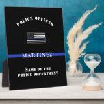 Plaque Photo Appréciation de l'agent de police de la ligne bleu<br><div class="desc">Officier de police personnalisé Mince Ligne Bleue USA Drapeau Département de police et application de la loi Cadeaux de reconnaissance!</div>