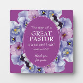 Plaque Photo Appréciation du pasteur floral pourpre (Devant)