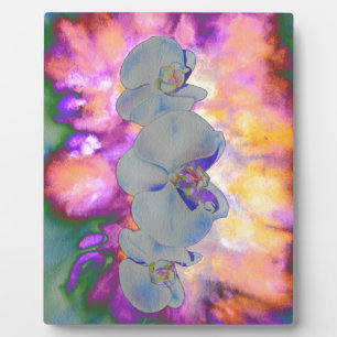 Plaque Photo Aquarelle Abstraite orchidées tropicales
