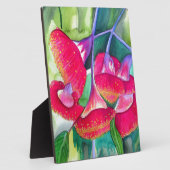 Plaque Photo Aquarelle australienne de gumnuts à fleurs rouges (Côté)