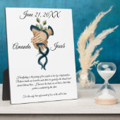 Plaque Photo Aquarelle Blue Handfasts Art Mariage Keepsaké (Côté)