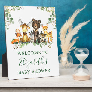 Plaque Photo Aquarelle Bois Animaux Baby shower 8x10
