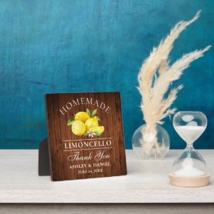 Plaque Photo Aquarelle Citrons Limoncello Bois Imprimer Mariage