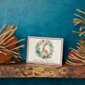 Plaque Photo Aquarelle couronne de Noël avec cerf coutume (Côté)