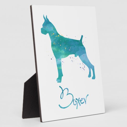Plaque Photo Aquarelle de chien de boxe (Côté)