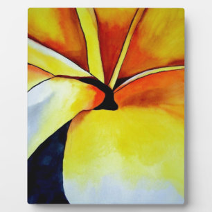Plaque Photo Aquarelle de fleur frangipani tropicale art abstra
