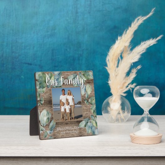 Plaque Photo Aquarelle douce verdure personnaliser Photo de fam (Insitu)