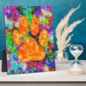 Plaque Photo Aquarelle Empreinte de patte de chien (Côté)