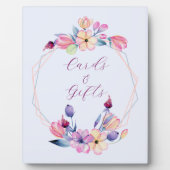 Plaque Photo Aquarelle Fleurs rose violet encadré (Devant)