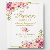 Plaque Photo Aquarelle Floral Rose Gold Wedding Faveurs (Devant)