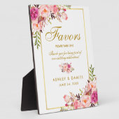 Plaque Photo Aquarelle Floral Rose Gold Wedding Faveurs (Côté)