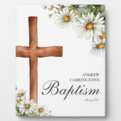 Plaque Photo Aquarelle florale Cross Baptism (Devant)