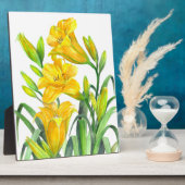 Plaque Photo Aquarelle Jaune Lys Jaune Art Floral (Côté)