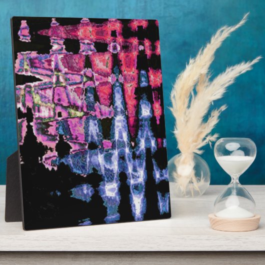 Plaque Photo Aquarelle jolie violette, gris cendré et noire (Côté)