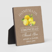 Plaque Photo Aquarelle Lemons Limoncello Kraft Mariage (Recto)