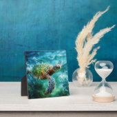 Plaque Photo Aquarelle Natation Tortue de mer (Insitu)