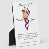 Plaque Photo Aquarelle Purple Handfasting Art Mariage Keepsaké (Côté)