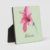 Plaque Photo Aquarelle rose Hibiscus (Recto)