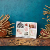 Plaque Photo Aquarelle rose Monogramme Photo Collage Fille Nais (Côté)