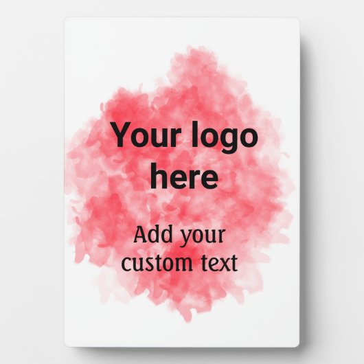 Plaque Photo Aquarelle rouge simple ajouter votre logo texte pe (Devant)