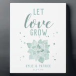 Plaque Photo Aquarelle Succulents Mariage laisser l'amour grand<br><div class="desc">Aquarelle Succulents Mariage laisser l'amour grandir signe</div>