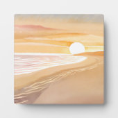 Plaque Photo Aquarelle Sunset Beach | Beau Jaune (Devant)
