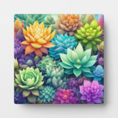 Plaque Photo Aquarelle Verdure Succulents Collage (Devant)