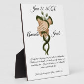 Plaque Photo Aquarelle Vert Handfasting Art Mariage Keepsaké (Côté)